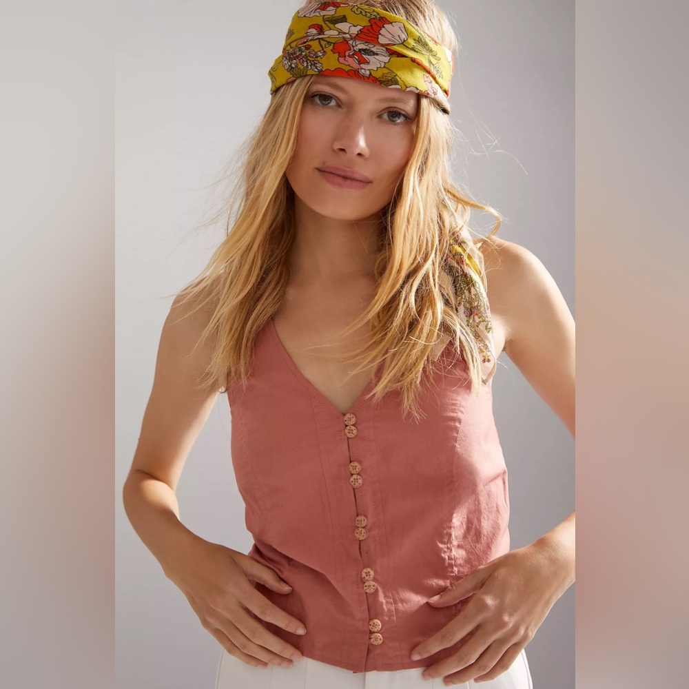 Anthropologie Sleeveless Seamed Vest